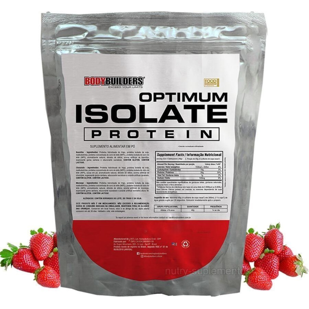 Whey Protein Isolate Bodybuilders - Morango - Refil 900g