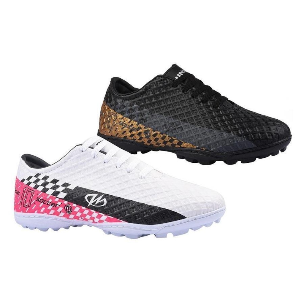 Kit 2 Pares Chuteira Society Futebol Runway Winner Adulto