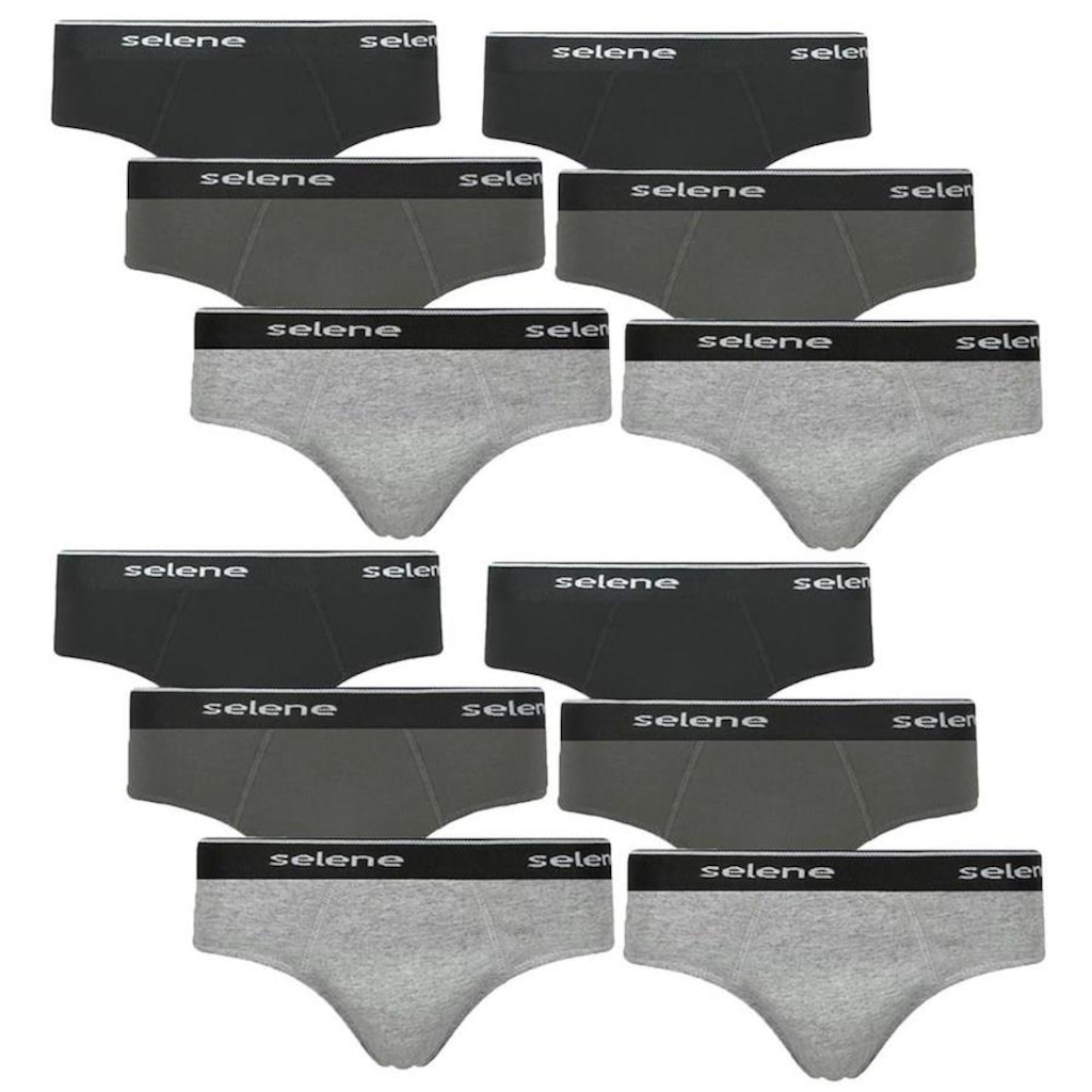 Kit Cuecas Slip Selene - Adulto - 12 unidades - Foto 1