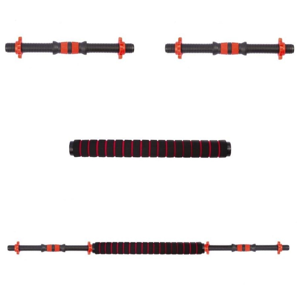 Barra Supino Halter com Rosca e Conector Yangfit Kit 2 em 1