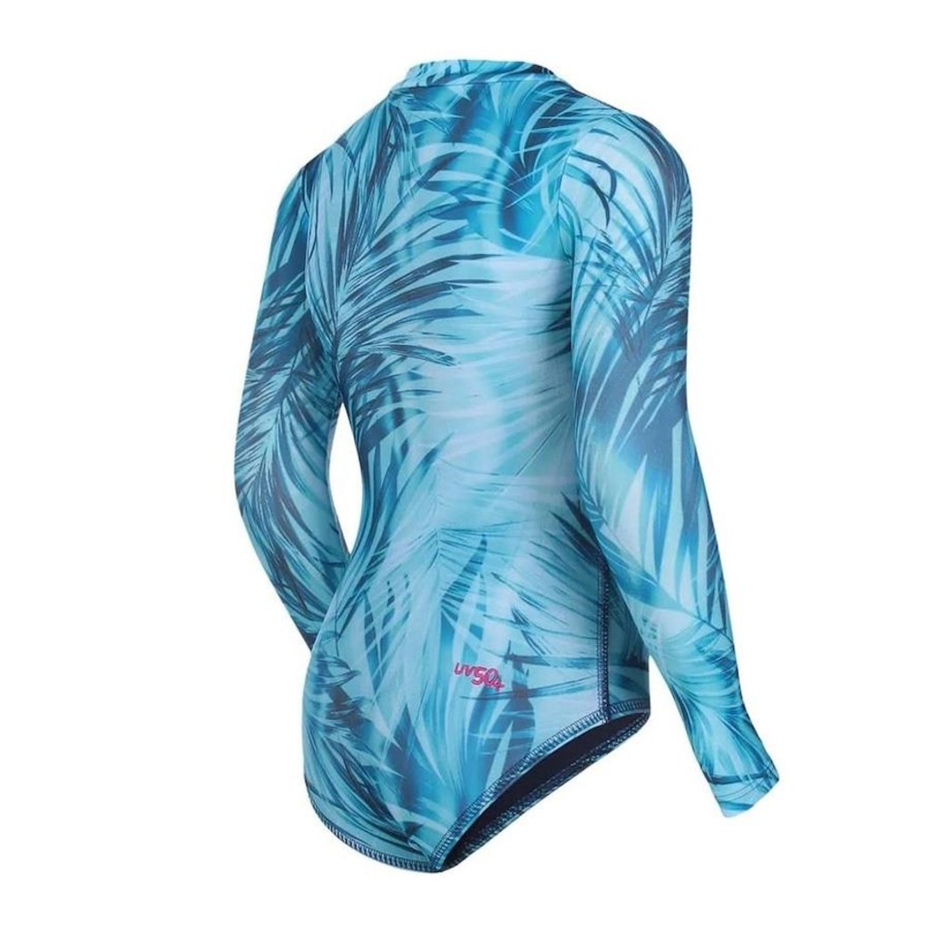 Maiô Manga Longa Speedo Folhagem - Infantil - Foto 1