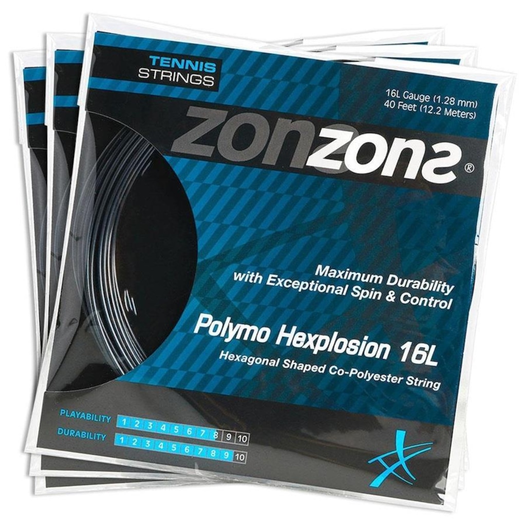 Corda Zons Hexplosion 16L 1.28mm - Set Individual - Pack com 3 Unidades
