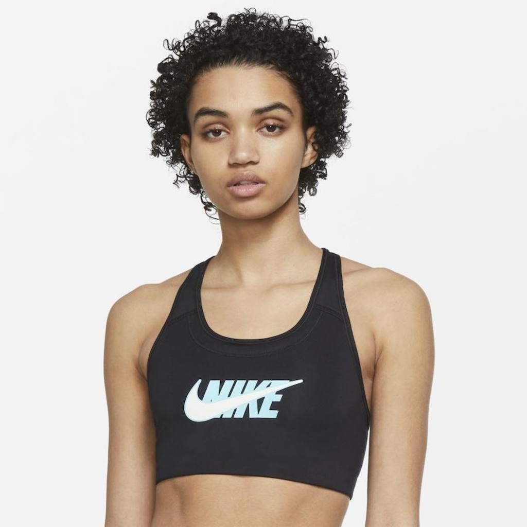 Top Fitness Nike Dri-FIT Swoosh Icon Clash - Feminino - Foto 1