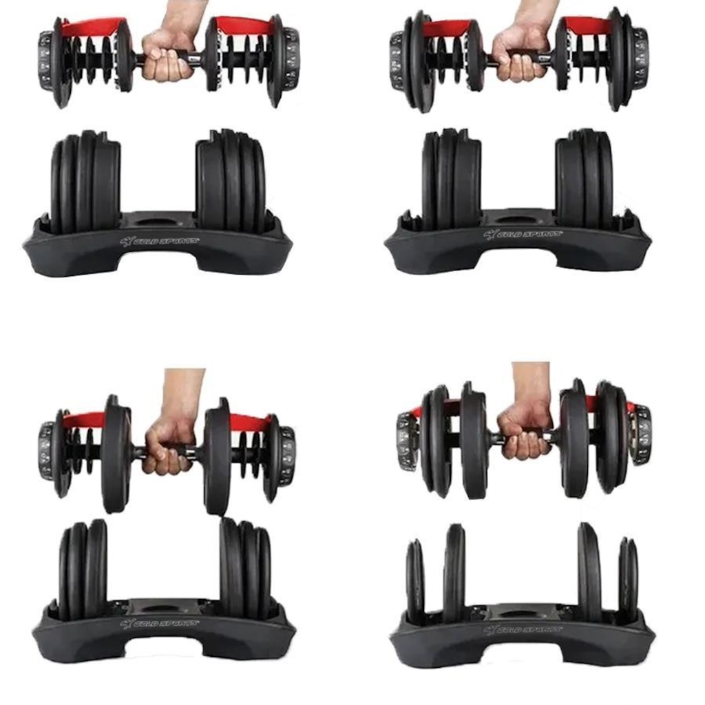 Imagem 3 do produto Halter Dumbbell Smart Gold Sports Multinível Ajustável até 24 Kg