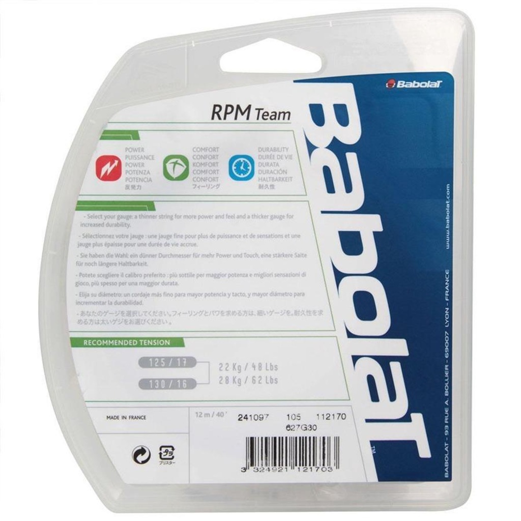 Imagem 3 do produto Corda Babolat RPM Team 16L 1.30mm - Set Individual