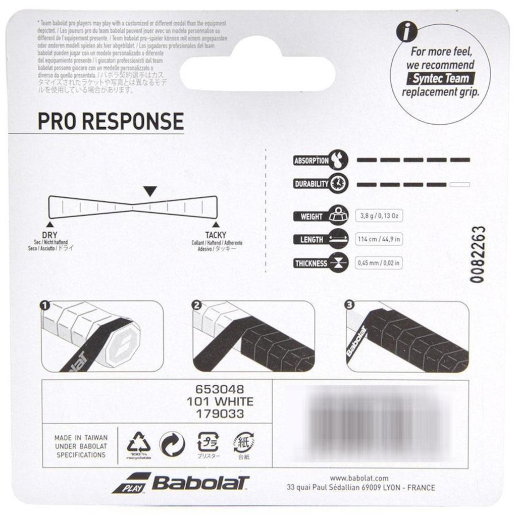 Imagem 4 do produto Overgrip Babolat Pro Response X3 Branco