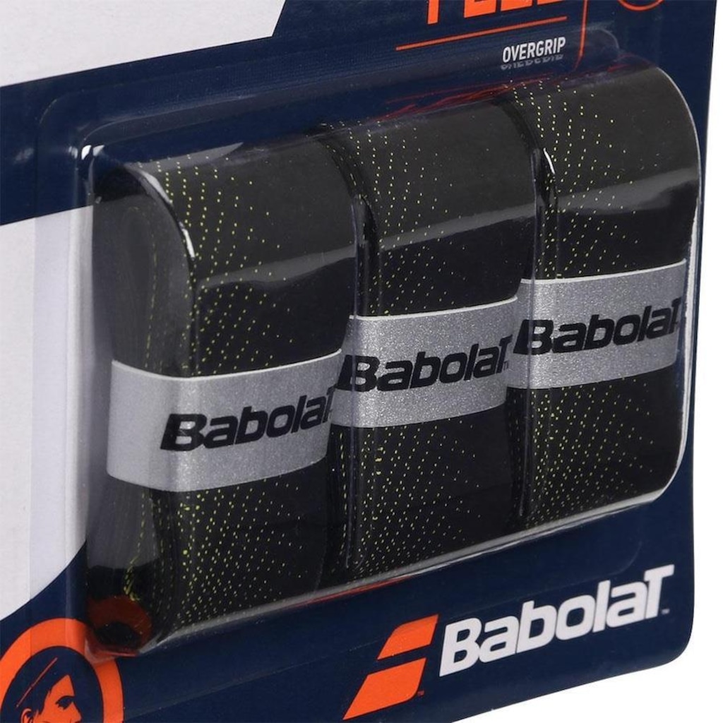 Imagem 3 do produto Overgrip Babolat  VS Original X3 Preto e Amarelo
