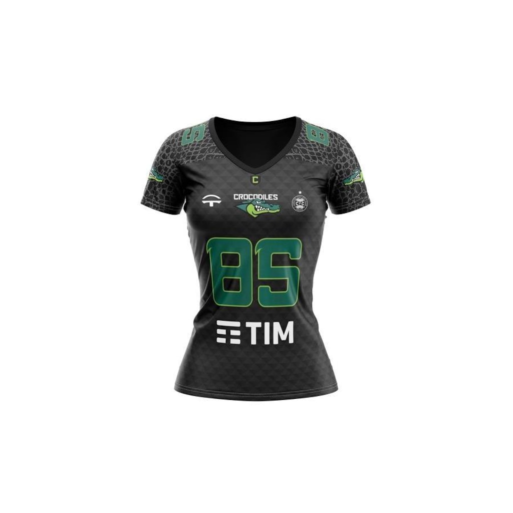 Camiseta Jersey Torcedor Oficial Coritiba Crocodiles - Feminina - Foto 1