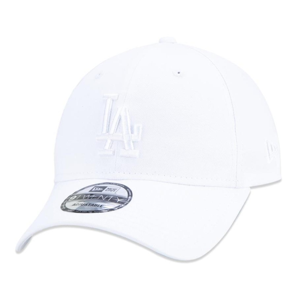 Boné Aba Curva New Era 9Twenty MLB Los Angeles Dodgers Aba Curva BRANCO - Strapback - Adulto - Foto 1