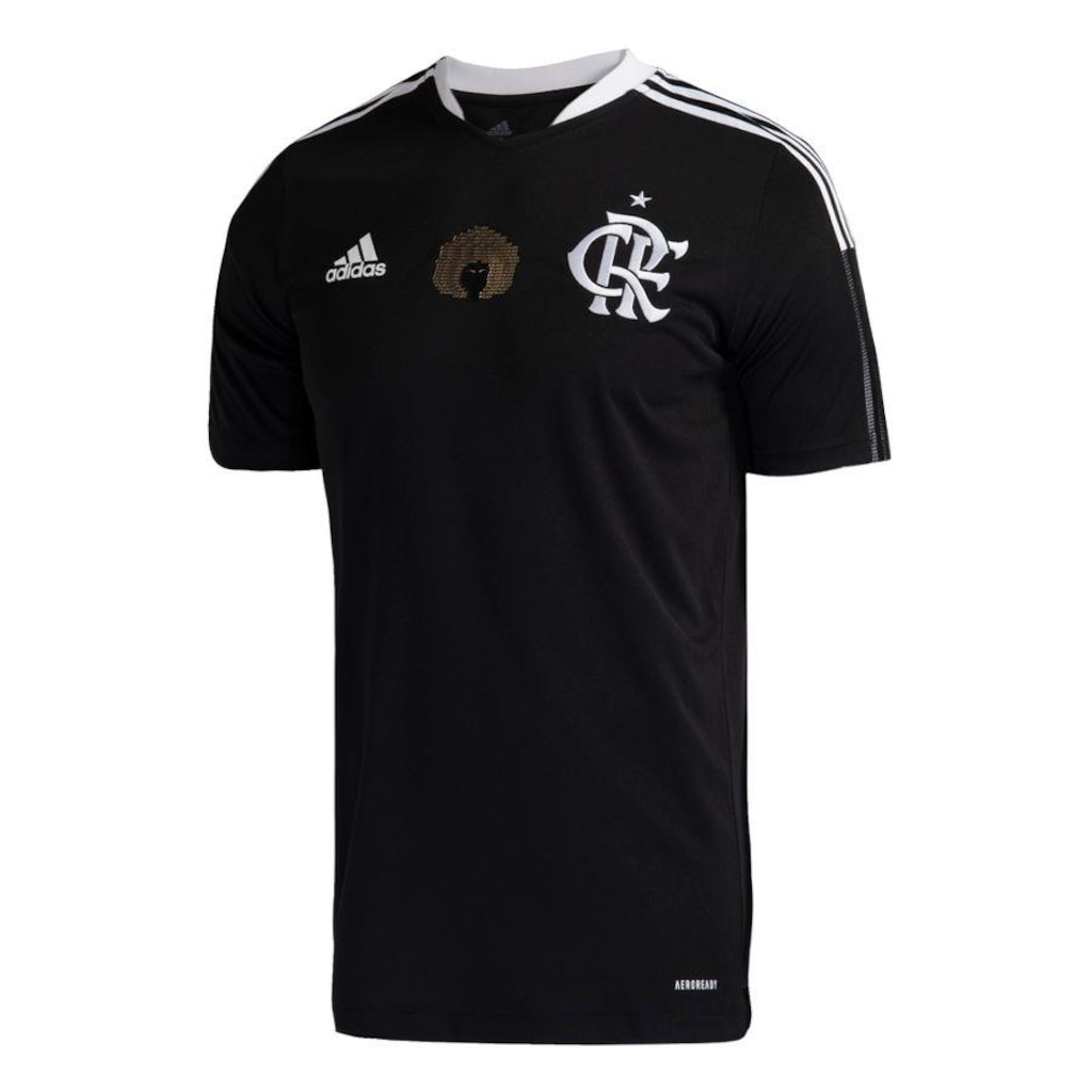 Camisa do Flamengo Excelência Negra adidas - Masculina - Foto 1