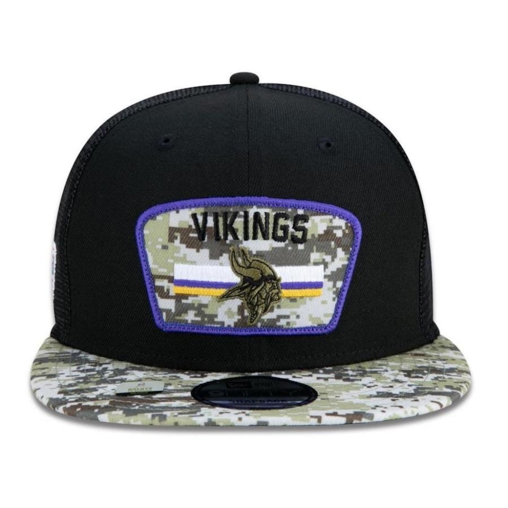 Imagem 3 do produto Boné Aba Reta New Era Minnesota Vikings 950 NFL 21 Salute Service - Snapback - Adulto