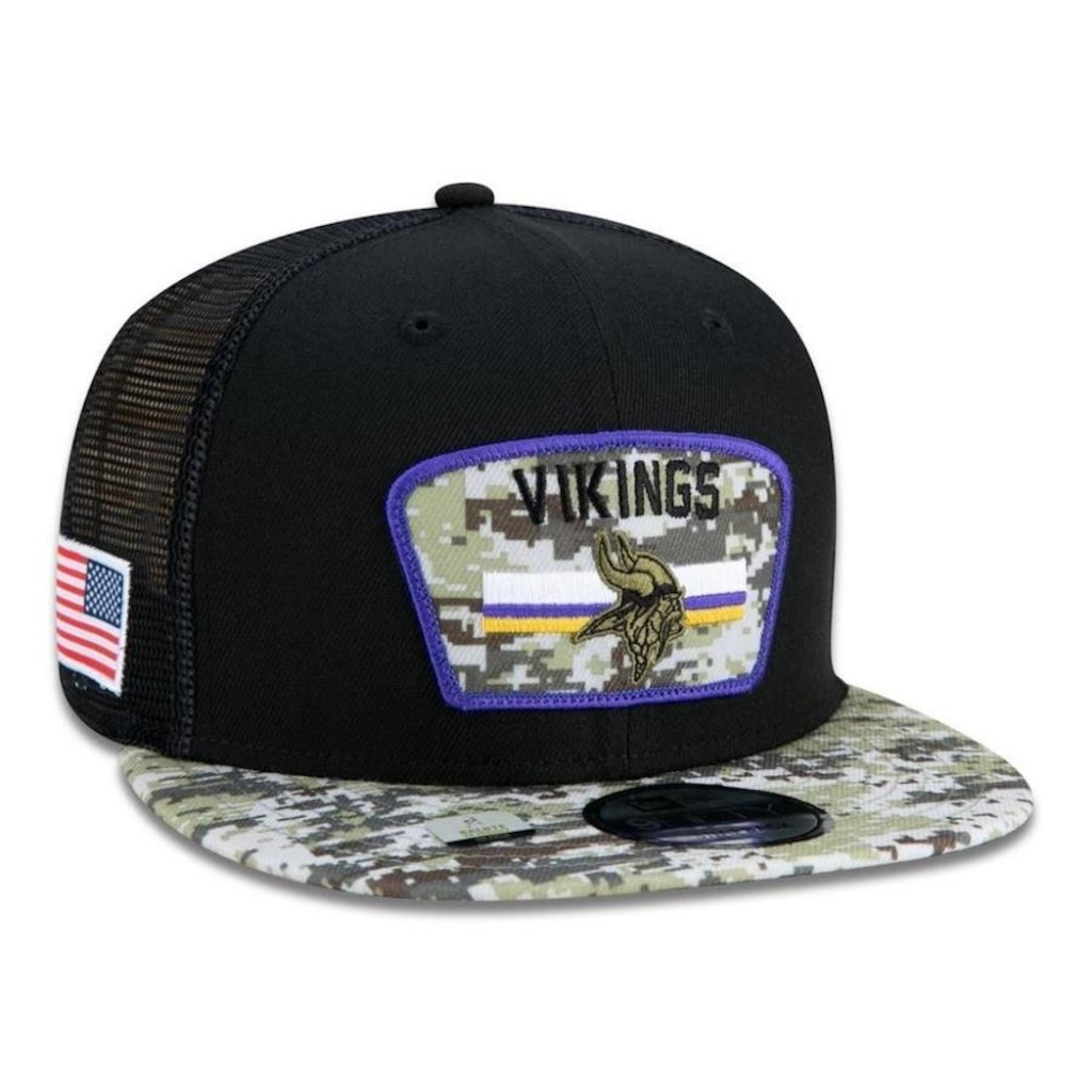 Imagem 4 do produto Boné Aba Reta New Era Minnesota Vikings 950 NFL 21 Salute Service - Snapback - Adulto