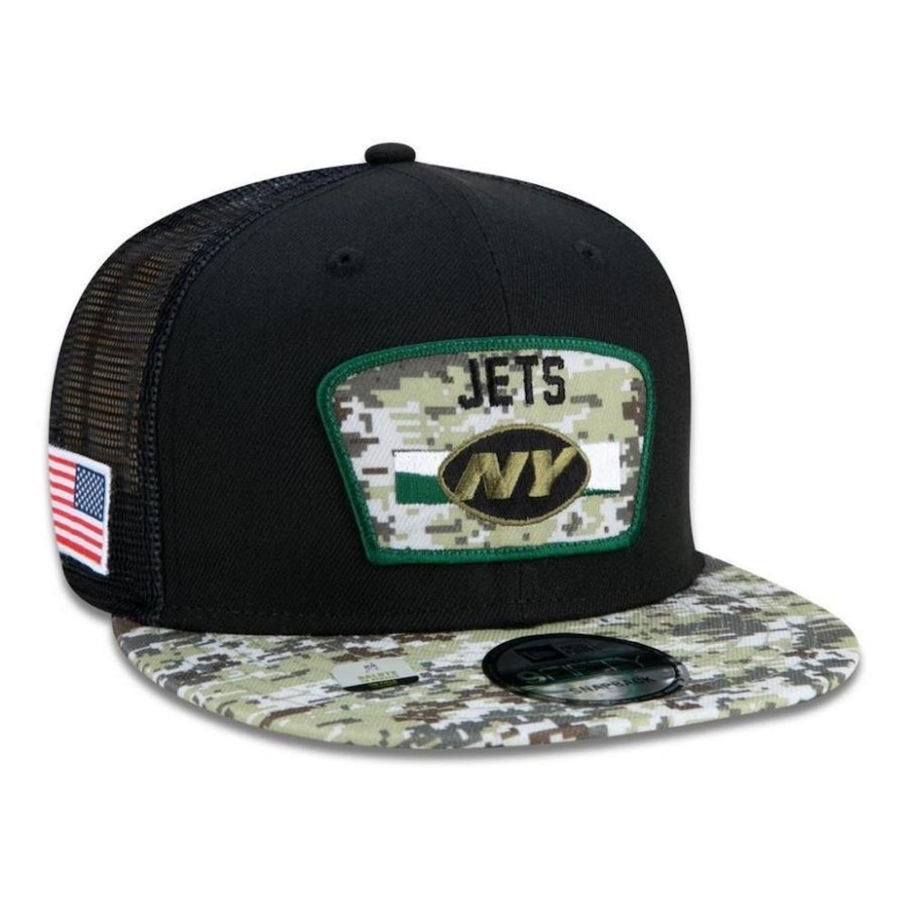 Imagem 4 do produto Boné Aba Reta New Era New York Jets 950 NFL 21 Salute Service - Snapback - Adulto