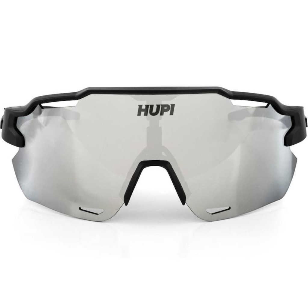 Imagem 2 do produto Óculos de Sol Esportivo Ciclismo HUPI Quiriri Preto Lente Prata Espelhado Proteção UV - Unissex
