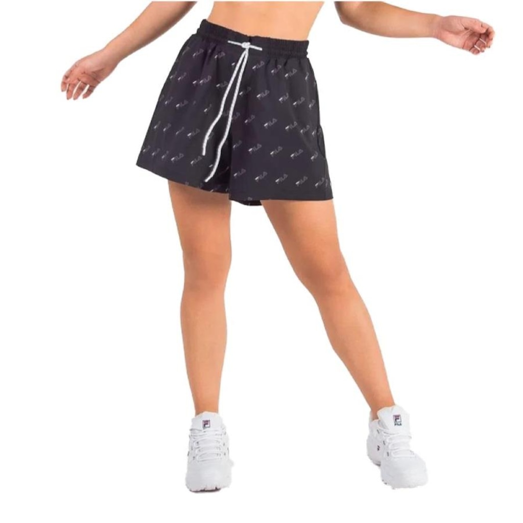 Shorts Fila Full Print - Feminino