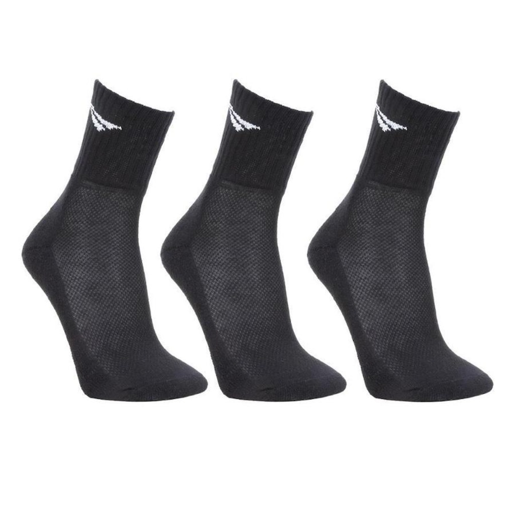 Kit Meia Cano Médio Penalty Esportiva X com 03 Pares - 39-44 - Adulto - Foto 1