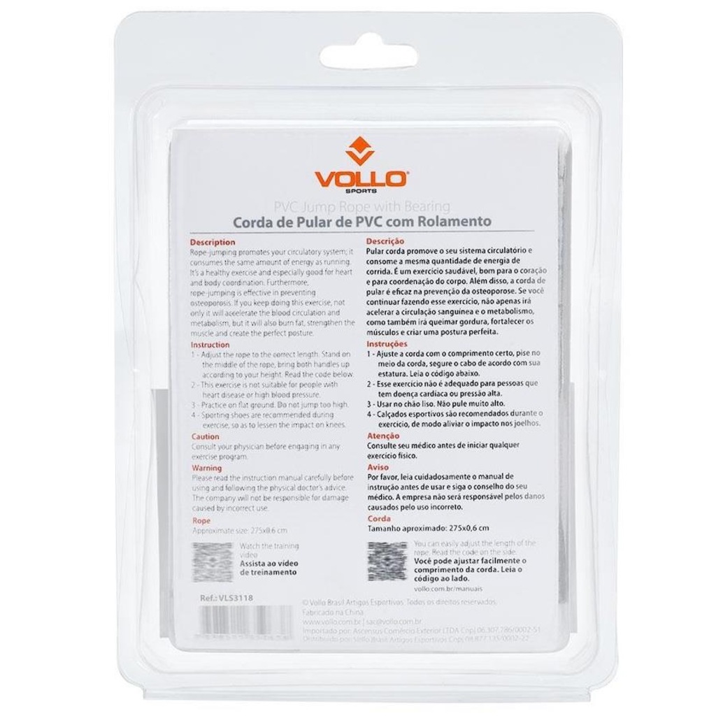 Imagem 4 do produto Corda de Pular Vollo de PVC com Rolamento 275 x 0,6cm