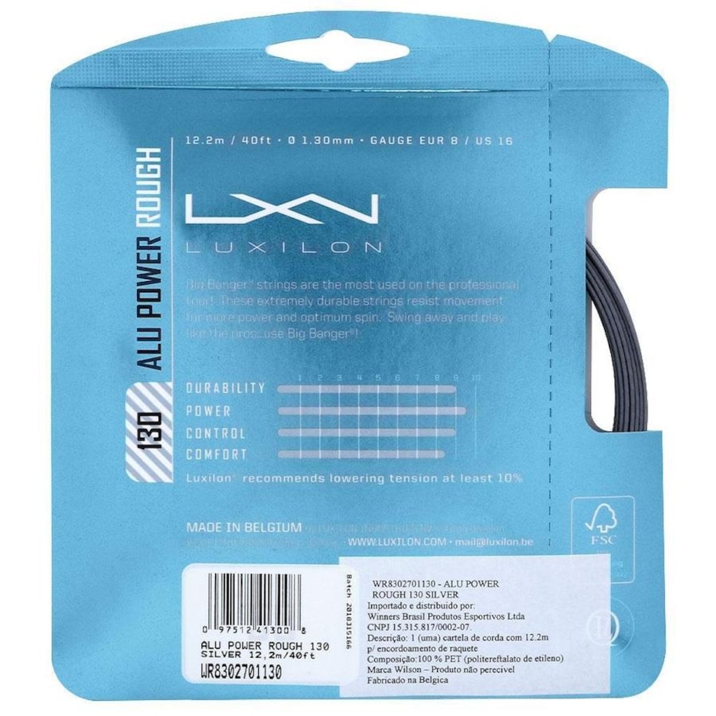 Imagem 3 do produto Corda para Raquete de Tênis Wilson Lux Alu Power Rough 130 - 12,2 Metros