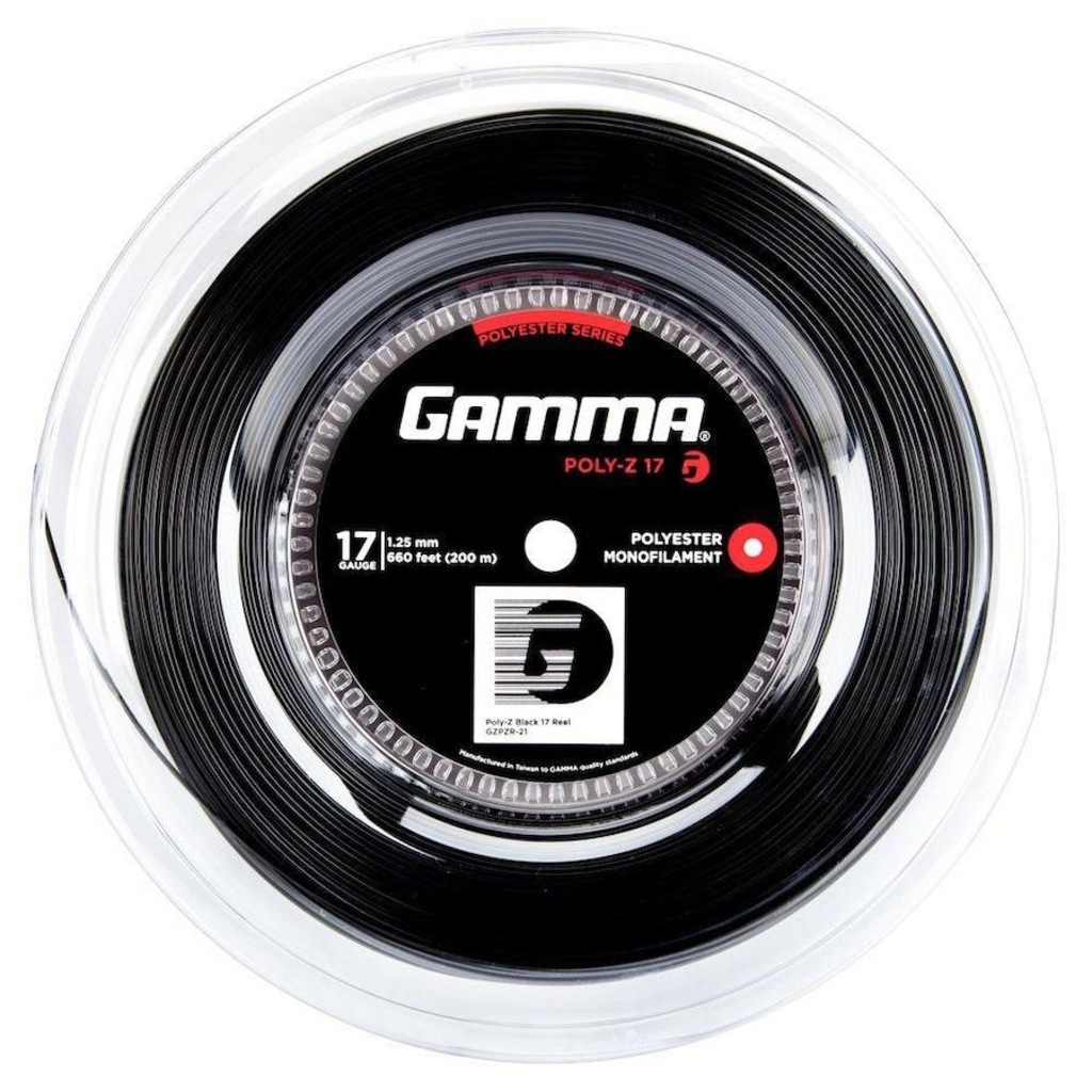 Corda para Raquete de Tênis Gamma Poly Z 17L 1.25mm - 200 metros