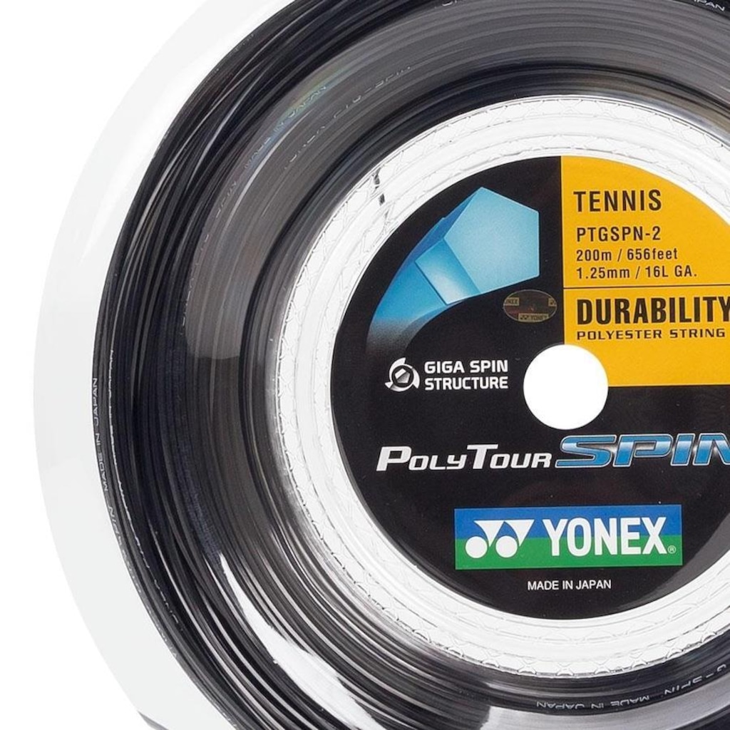 Imagem 2 do produto Corda Yonex PolyTour Spin 16L 1.25mm Rolo com 200 metros