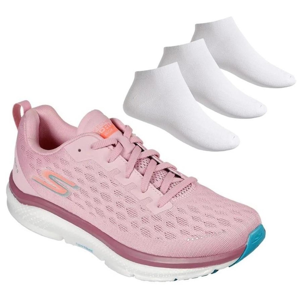 Tênis Skechers Go Run Ride 9 + 3 Pares de Meias - Feminino - Foto 1