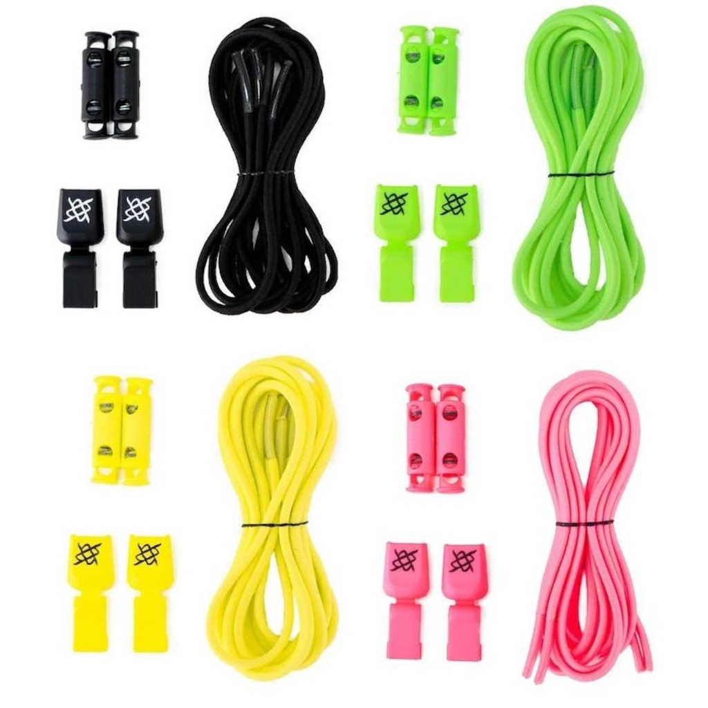 Kit Cadarços Elásticos HUPI Laces com 04 Pares
