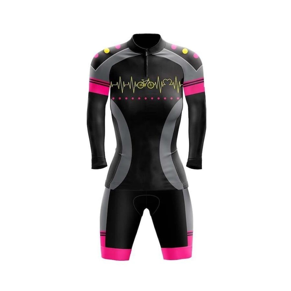 Conjunto GPX de Ciclismo: Bermuda + Camisa Manga Longa Adrenalina - Feminino - Foto 1