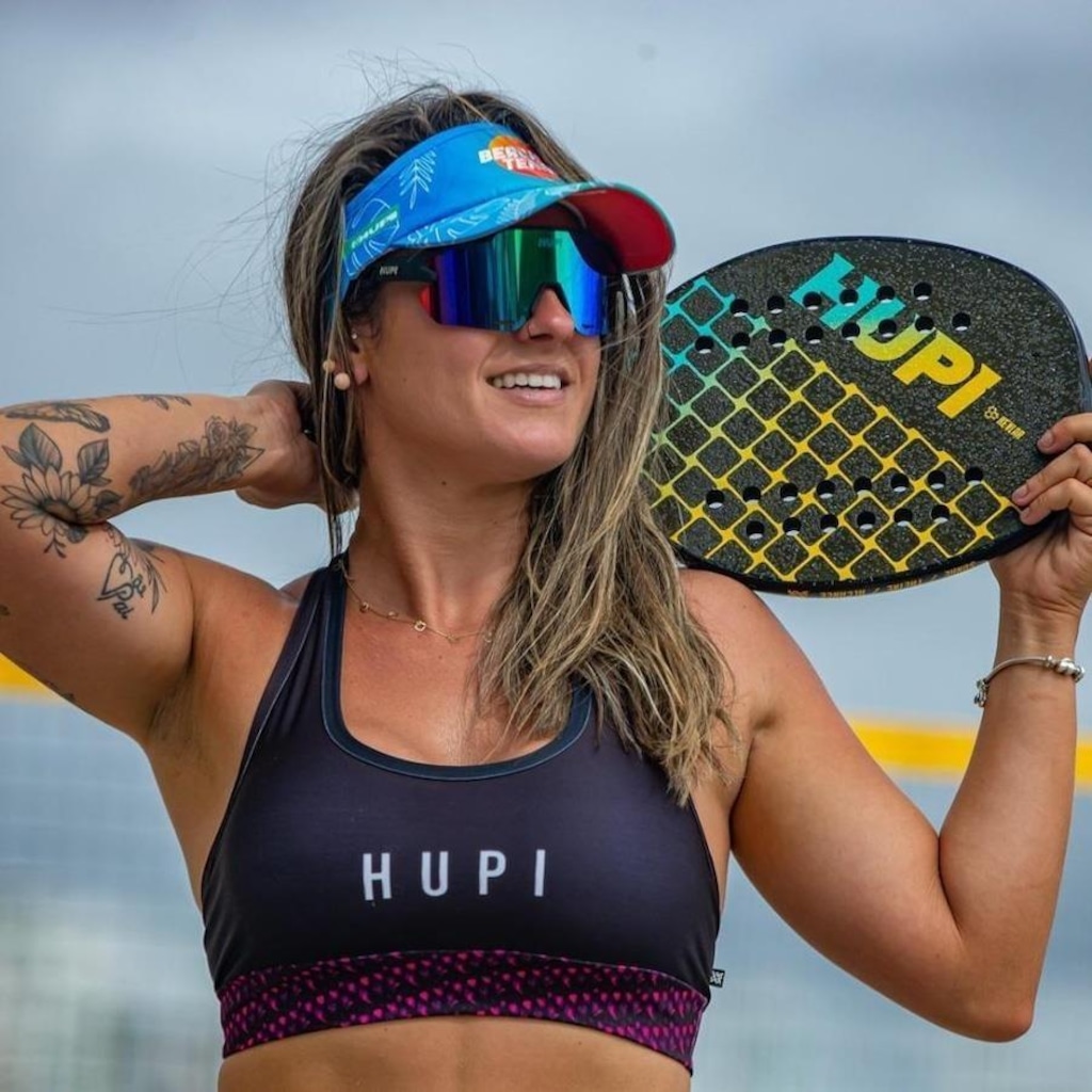 Imagem 5 do produto Kit 2 Raquetes Beach Tennis HUPI Deft Pro Kevlar + 3 Bolas