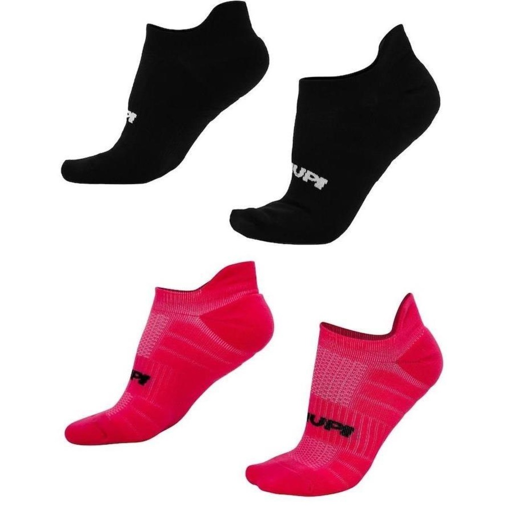 Kit Meia Hupi Corrida Pro Invisível com 02 Pares - 36 ao 42 - Adulto