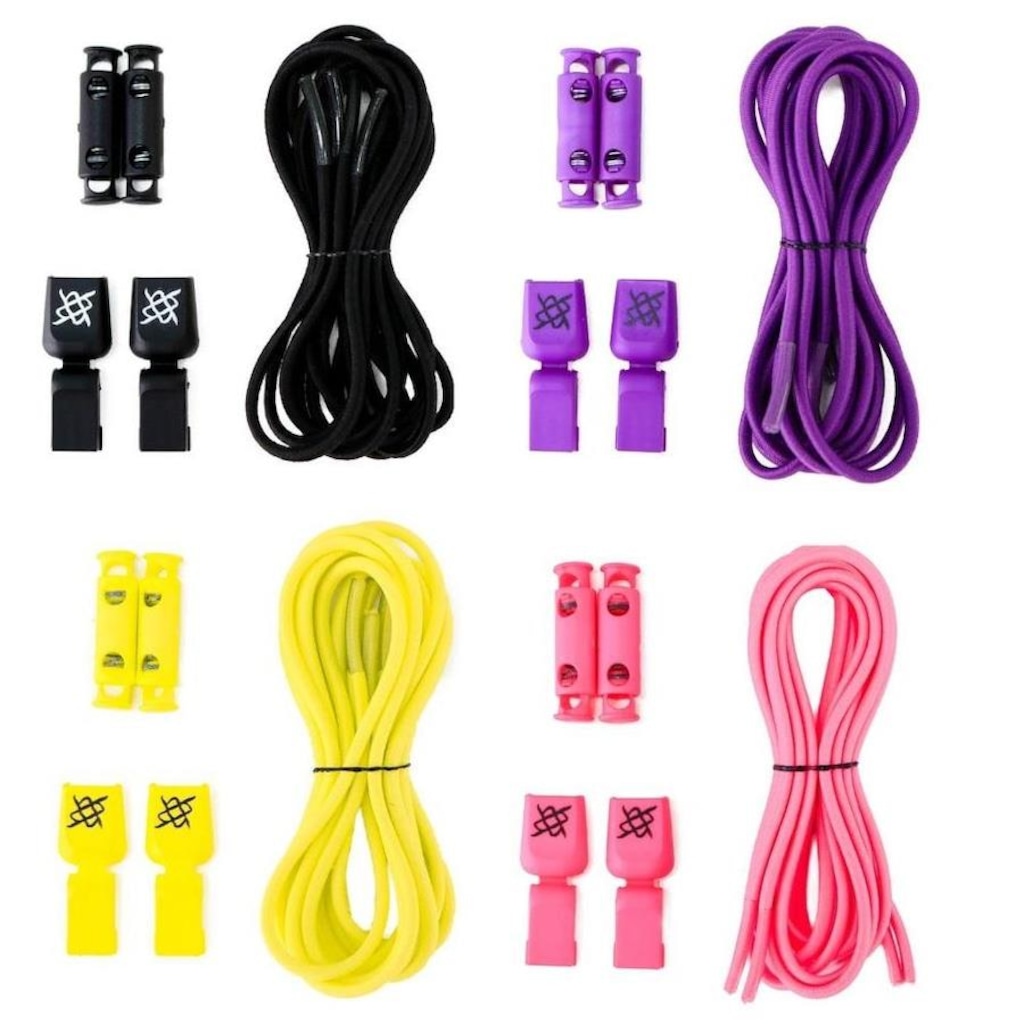Kit Cadarços Elásticos HUPI Laces com 04 Pares
