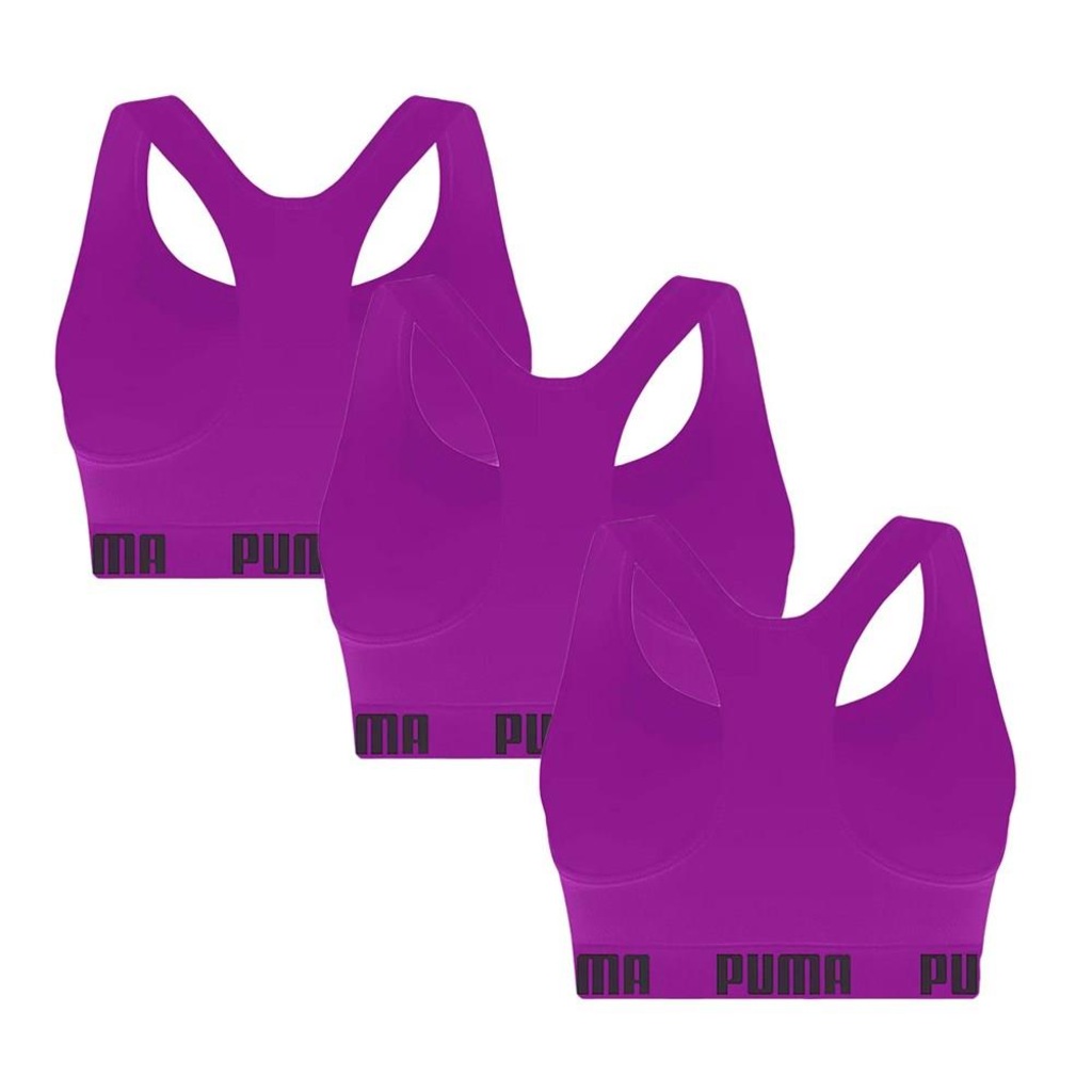 Imagem 2 do produto Kit Top Puma Nadador Sem Costura - Feminino - 3 Unidades