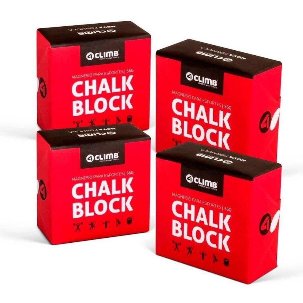 Kit de Carbonato de Magnésio Chalk Block 4Climb - 56g - 4 Unidades