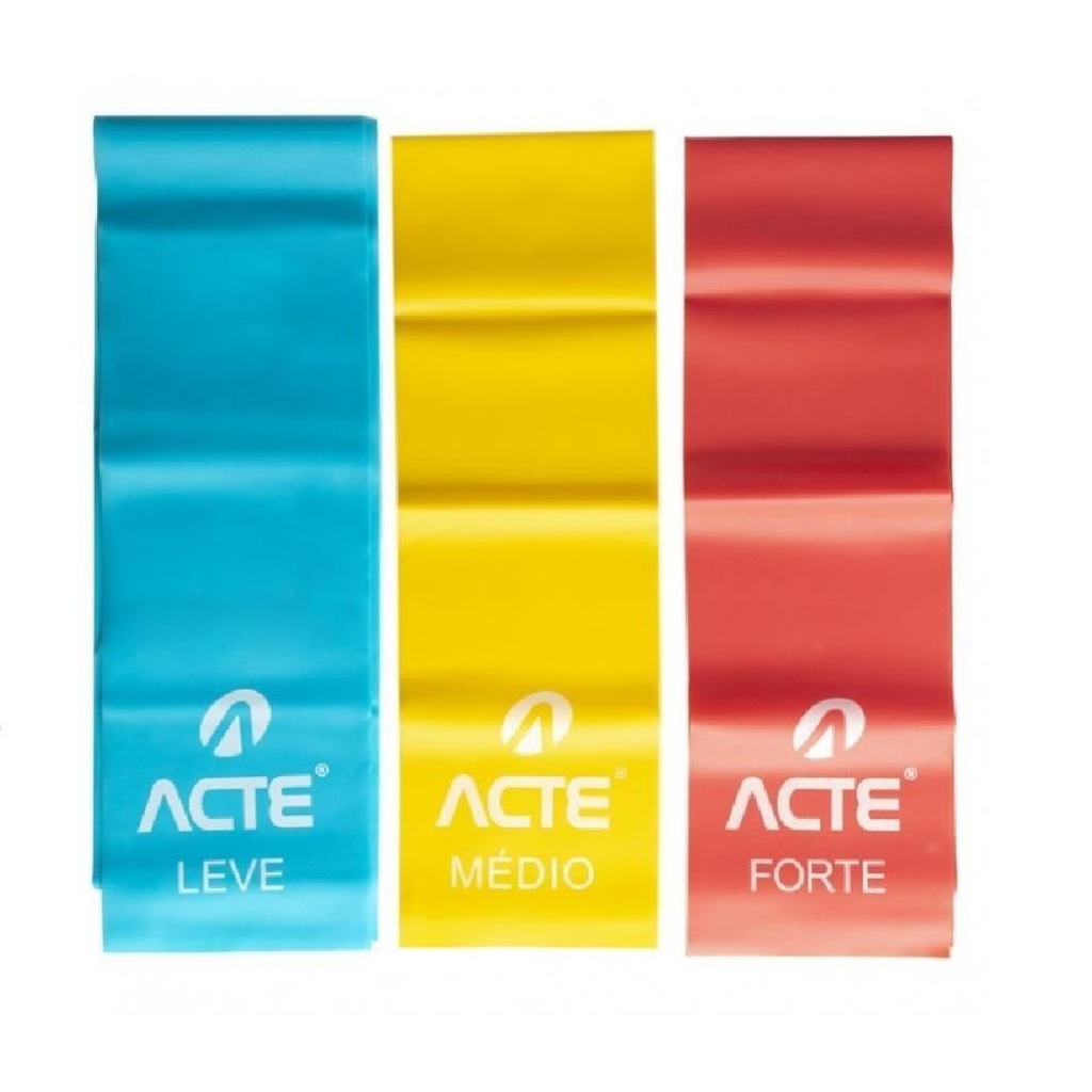Kit de Faixas Elásticas Acte Sports T13 Latex Band - Tensões Facil, Médio e Difícil - Foto 3