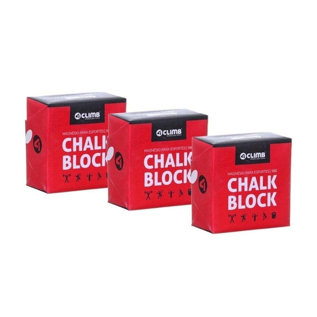 Kit Magnésio Climb Chalk Block Cross Escalada - 56g - 3 Unidades