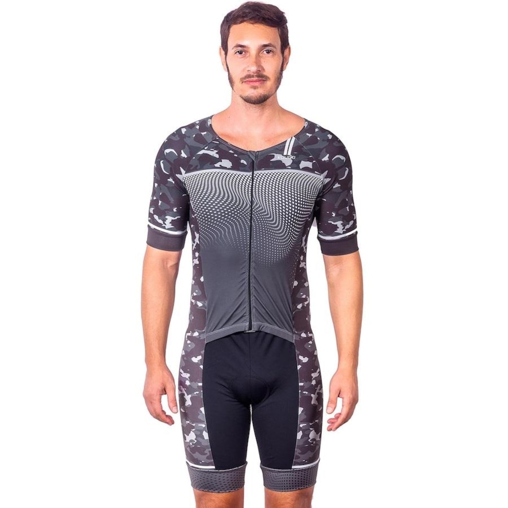 Macaquinho Kauna com Mangas Triathlon Elite Camuflado Proteção UV50+ - Masculino
