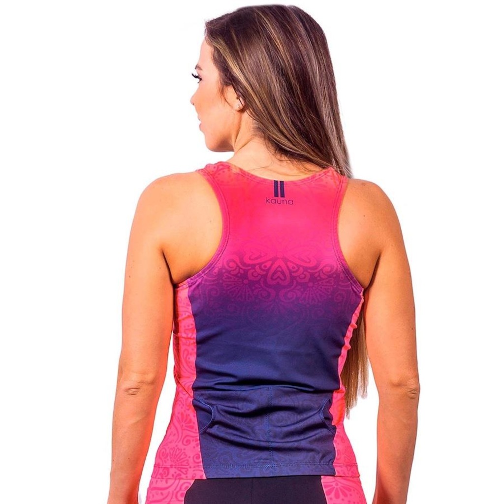 Imagem 2 do produto Camisa Kauna sem Mangas Triathlon Elite Flower UV50+ - Feminina
