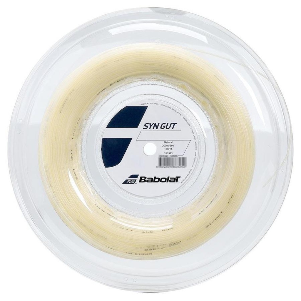 Corda Babolat Synthetic Gut 16L 1.30mm Natural - Rolo com 200 metros
