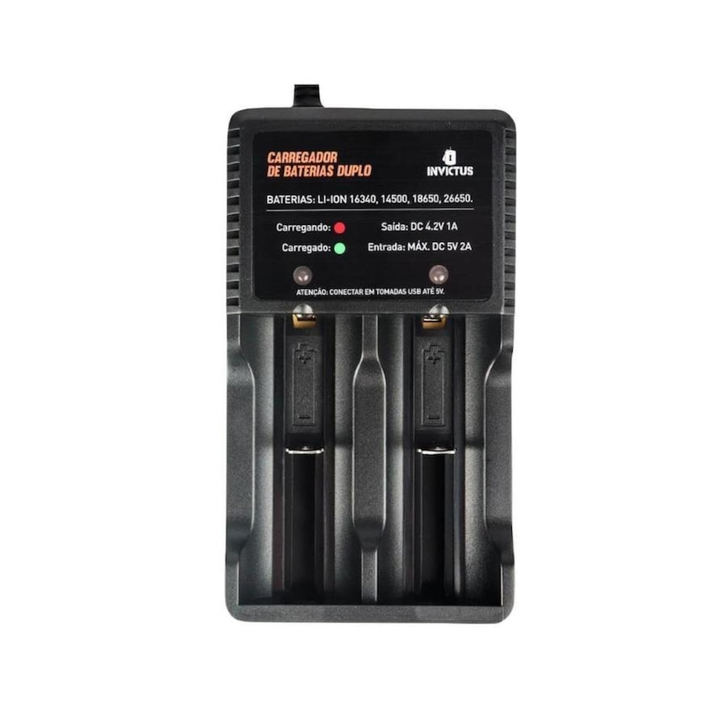 Carregador de Baterias Invictus Duplo Enterprise USB