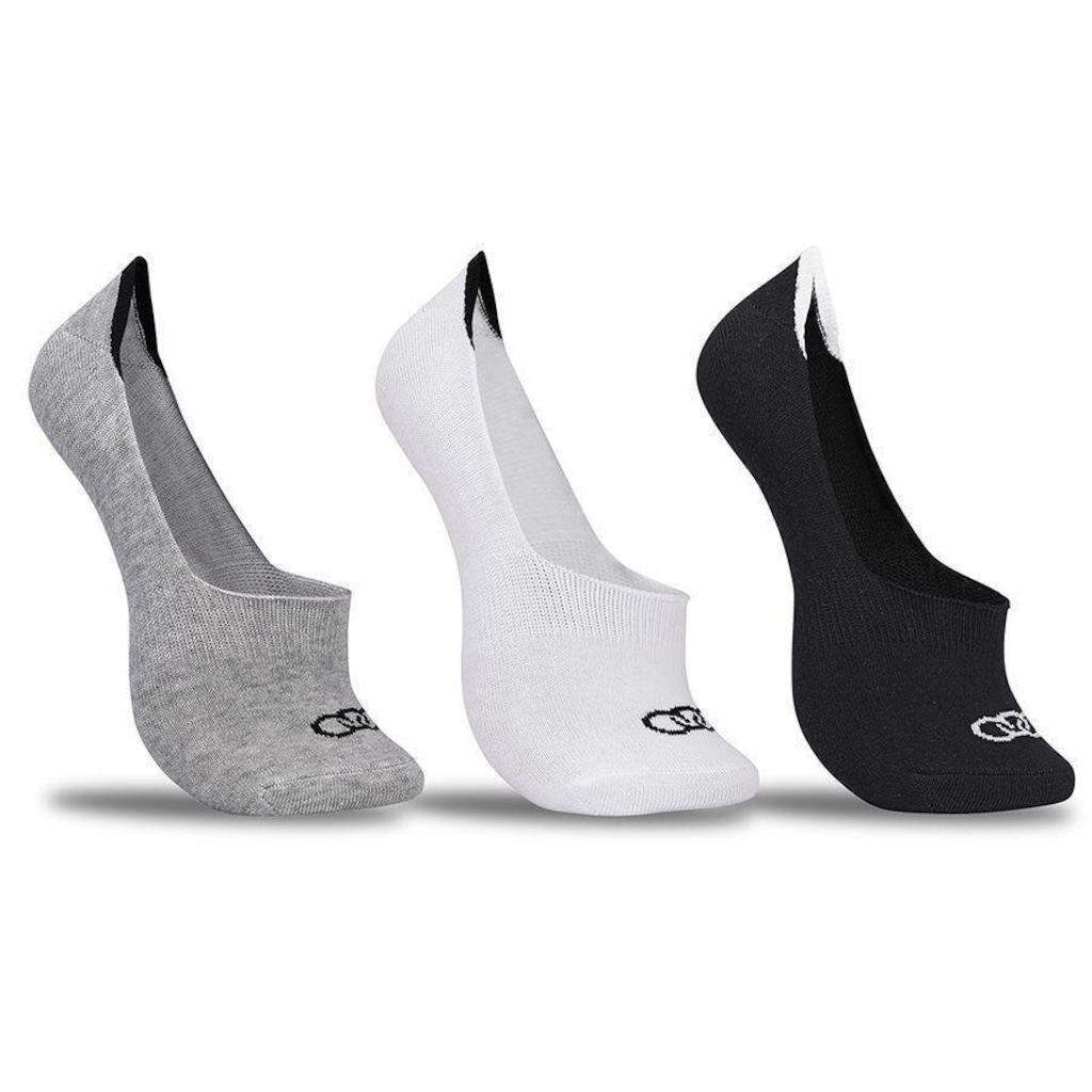 Kit de Meias Olympikus Ultra Invisível com 3 Pares - Adulto