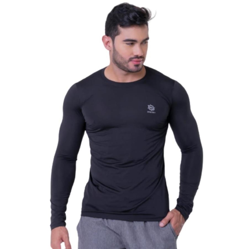 Camiseta Térmica Proteção UV 50+ Manga longa Segunda Pele LJ Camisa UV - Masculina