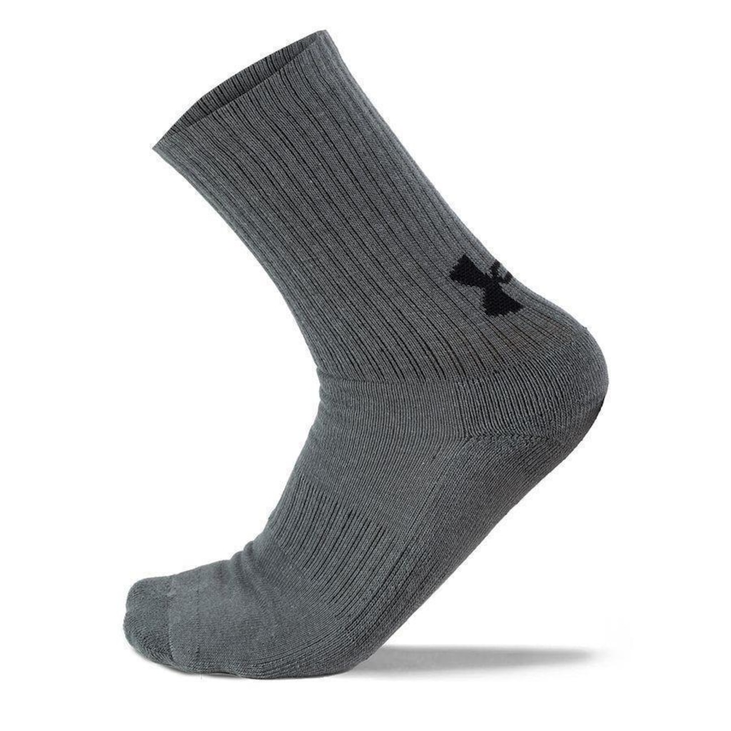 Imagem 2 do produto Kit de Meias Under Armour Cano Alto Core Cotton Crew Adulto - 3 Pares - 40 a 45