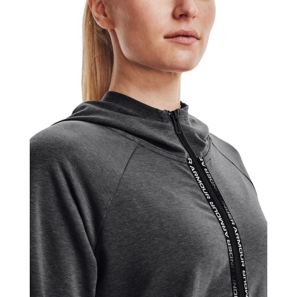 Imagem 3 do produto Blusão de Moletom com Capuz Under Armour Rival Terry Taped FZ Hoodie - Feminino