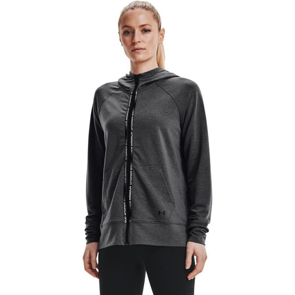 Imagem 1 do produto Blusão de Moletom com Capuz Under Armour Rival Terry Taped FZ Hoodie - Feminino