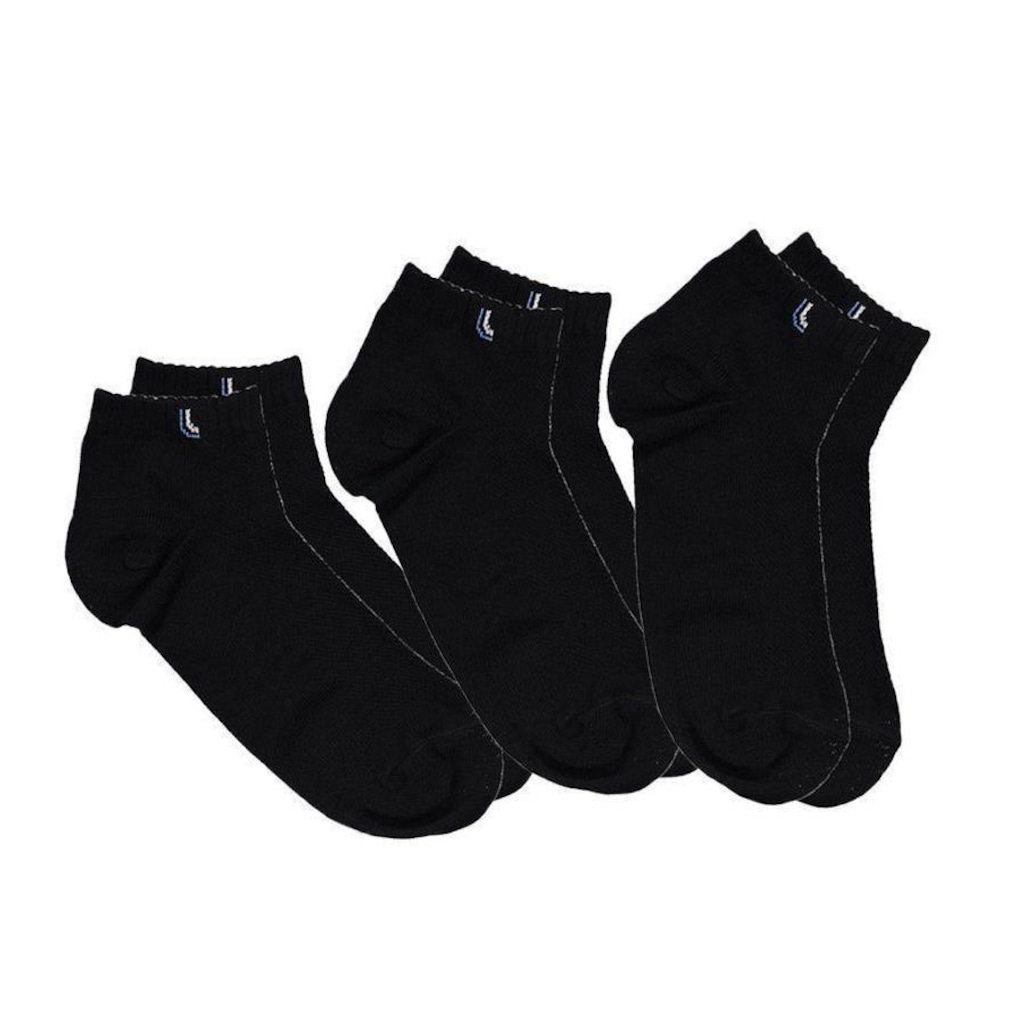Kit Meia Cano Curto Lupo Walk - 3 Pares - Adulto