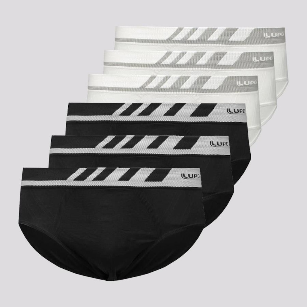Kit de Cuecas Slip Lupo Microfiber Sem Costura - 6 unidades - Adulto