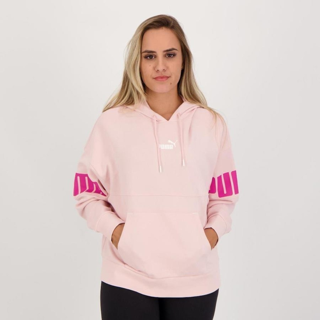 Blusão de Moletom Puma Power Colorblovk TR - Feminino - Foto 1