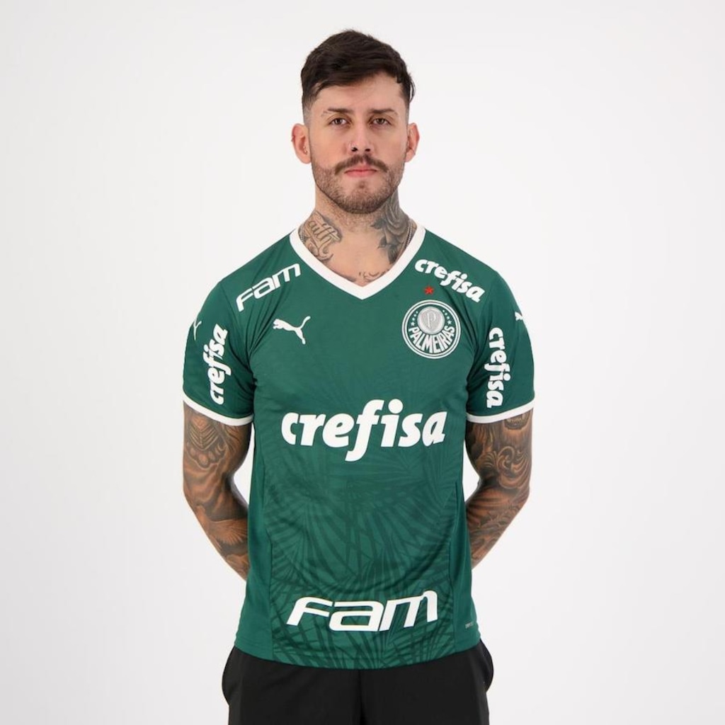 Camisa Puma Palmeiras I 2022 com Patrocínio - Masculina - Foto 1