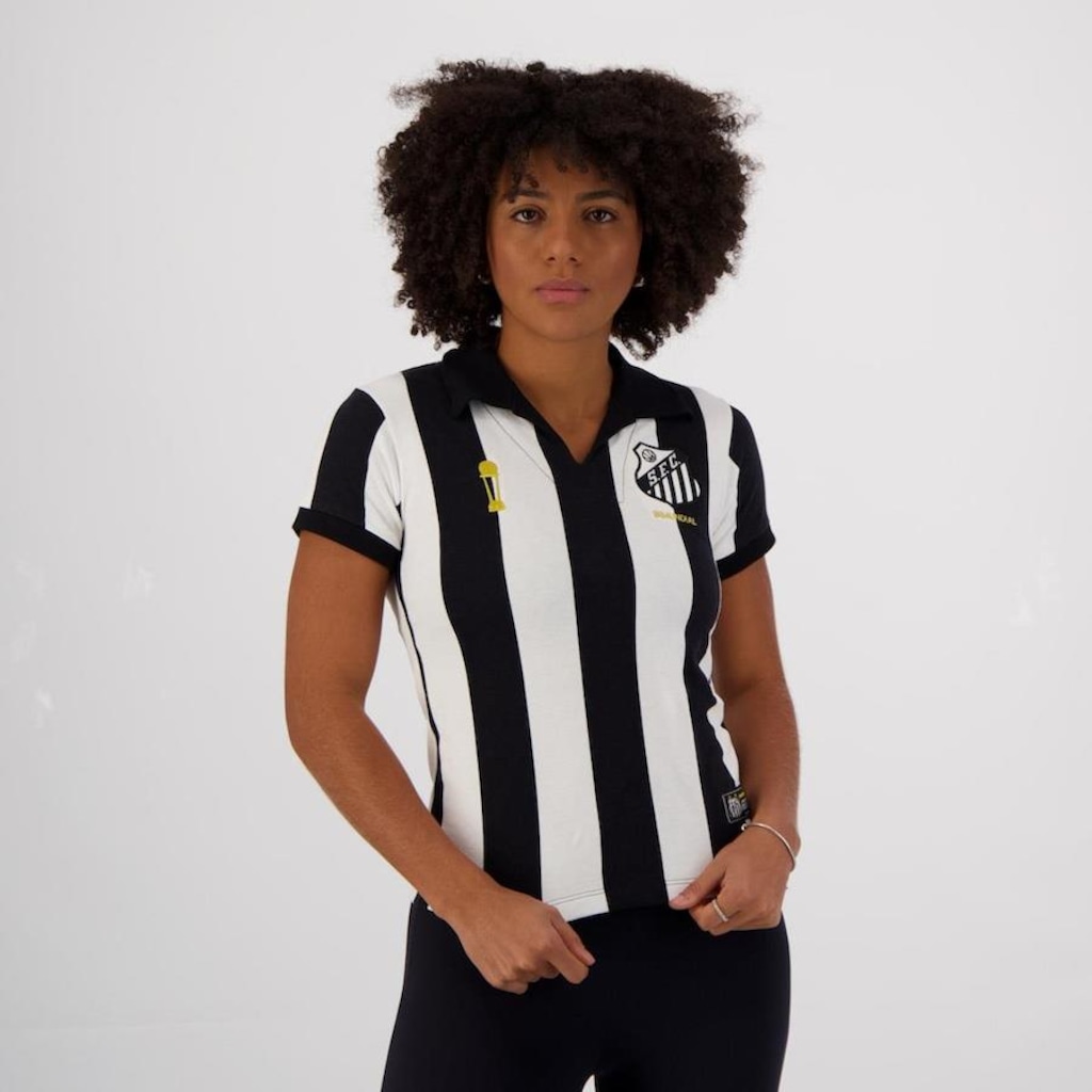 Imagem 1 do produto Camisa Santos Futfanatics Retrô Bimundial Listrada - Feminina