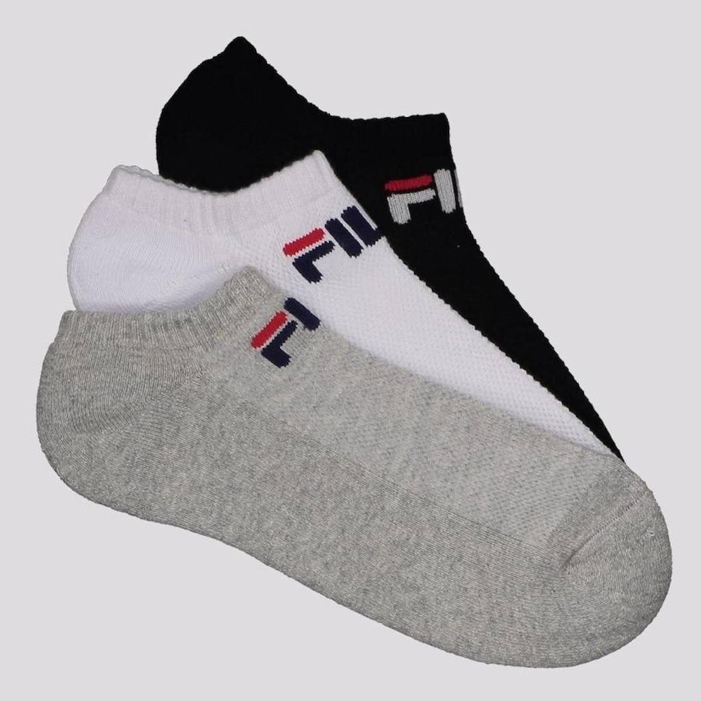 Kit de Meias Invisível Fila Tripack Light com 3 Pares - 34 a 38 - Adulto