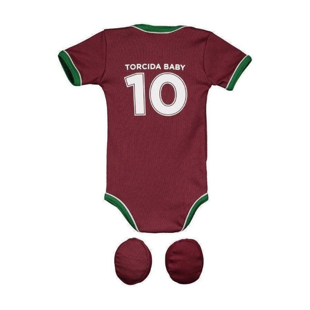 Kit de Uniforme de Futebol do Fluminense para Bebê: Body + Pantufa - Infantil - Foto 1